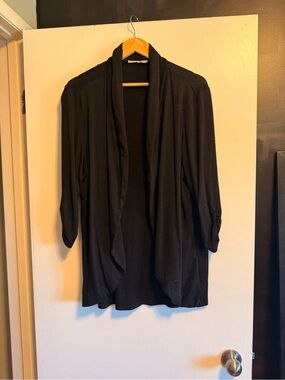 Ricki's Black Open-Front Draped Cardigan Jacket